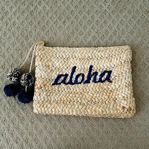 Aloha Natural Straw Pouch / Cosmetic Bag